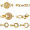 SUPERFINDINGS 6Sets 3 Style Brass Fold Over Clasps Crystal Rhinestone Fold Over Extension Clasp Real Gold Plated Platinum Plated Necklace Bracelet Extenders for Jewelry Making Pendant Connector