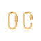 2Pcs 925 Sterling Silver Locking Carabiner Clasps, Oval, Real 18K Gold Plated, 15x8.5x1.5mm