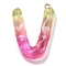 Resin Pendant, with Iron Ring Finding, Letter A~Z, Letter V, 39.5x28x7.5mm, Hole: 2mm