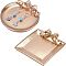 Resin Jewelry Plate, Storage Tray Fruit Trays Cosmetics Jewelry Organizer, Rectangle and Flat Round, Goldenrod, 2pcs/set