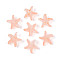 Frosted Glass Beads, Starfish, with Gold Powder, Dark Salmon, 15x16x8mm, Hole: 1mm, about 909pcs/1000g