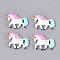 Resin Cabochons, Unicorn, Colorful, 22x29x5mm