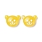 Translucent Resin Animal Decoden Cabochons, Bear, Yellow, 14.5x20x6mm