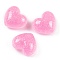 Transparent Epoxy Resin Decoden Cabochons, Glitter Heart, Hot Pink, 16x18x10mm