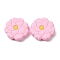 Silicone Beads, Focal Beads, Camellia Flower, Pink, 28x28.5x8.5mm, Hole: 2mm