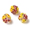 Handmade Lampwork Beads, Flower, Gold, 12~14mm, Hole: 1.2mm