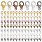 560Pcs 7 Colors Zinc Alloy Lobster Claw Clasps, Parrot Trigger Clasps, Jewelry Making Findings, Mixed Color, 12x6mm, Hole: 1.2mm, 80pcs/color