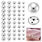 50Pcs 5 Styles 1-Hole Zinc Alloy Shank Buttons, Half Round, Platinum, 14.5~24.5x9.5~14.5mm, Hole: 2~3mm, 10pcs/style
