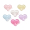 Plastics Beads, Imitation Jelly Beads, Heart, Mixed Color, 16x21x9.5mm, Hole: 3mm, 387pcs/500g