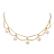 Shell Pearl & Acrylic Flower Bib Pendant Necklaces, Brass Bar Link Chain Necklaces, Golden, 17.13 inch(43.5cm)