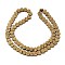Electroplated Natural Lava Rock Beads Strands, Heart, Light Gold Plated, 8~9x8x3mm, Hole: 1mm, about 56pcs/strand, 15.75''~16.14''(40~41cm)