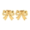 Ion Plating(IP) 304 Stainless Steel Ear Studs, Bowknot, Real 18K Gold Plated, 13x15mm