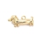 Brass Pendants, Dog Charms, Real 14K Gold Plated, 7.5x16.5x5.5mm, Hole: 1.4mm