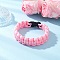 7 Inner Cores Polyester & Spandex Cord Braided Bracelets for Men Women, with Plastic Quick Side Release Buckles, Pink, 8-1/4x3/4 inch(21x1.8cm)