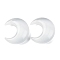 Cat Eye Pendants, Moon, White, 25x23x11mm, Hole: 1mm