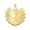Ion Plating(IP) 304 Stainless Steel Pendants, Heart, Real 14K Gold Plated, 29x25x3mm, Hole: 2mm