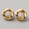 Iron Twist Knot Stud Earrings for Women, Golden, 21mm