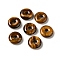 Natural Tiger Eye Pendants, Donut/Pi Disc Charms, 15~16x4~5mm, Hole: 4~5mm