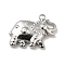 Non-Tarnish 304 Stainless Steel Pendants, Elephant Charms, Stainless Steel Color, 12x16x3mm, Hole: 1.5mm