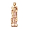 Synthetic Luminous Stone Column Pendants, Glow in the Dark, Golden Plated Alloy Gragon Wrapped Charms, Pink, 35.5x10.5mm, Hole: 6x4.5mm