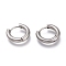 Tarnish Resistant 201 Stainless Steel Huggie Hoop Earrings, with 304 Stainless Steel Pin, Hypoallergenic Earrings, Ring, Stainless Steel Color, 9 Gauge, 16x3mm, Pin: 1mm