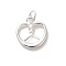 925 Sterling Silver Imitation Food Charms, Pretzel, 11x10x1.5mm, Hole: 2.5mm