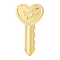 Rack Plating Alloy Pendants, Cadmium Free & Nickel Free & Lead Free, Key, Golden, 56.5x28.5x2.5mm, Hole: 3mm