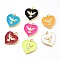 Real 18K Gold Plated Brass Enamel Pendants, Long-Lasting Plated, with Jump Rings, Lead Free & Cadmium Free, Heart with Bird, Mixed Color, 22.5x22x2.5mm, Jump Ring: 5x1mm, Inner Diameter: 3mm