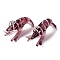 Handmade Lampwork Pendants, Shrimp Charms, Dark Red, 19x35x18.5mm, Hole: 2.5x3mm