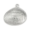 Brass Pendants, Shell Charms, Platinum, 16.5x17x4mm, Hole: 1.2mm