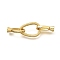 Teardrop Rack Plating Brass Fold Over Clasps, Long-lasting Plated, Lead Free & Cadmium Free, Real 18K Gold Plated, 34mm, Hole: 3mm