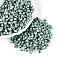 Picasso Glass Seed Beads, Bicone, Faceted, Light Cyan, 4~4.5x3.5~4mm, Hole: 1~1.2mm, about 675pcs/50g