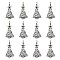 Tibetan Style Alloy Pendants, Cadmium Free & Nickel Free & Lead Free, Christmas Tree, Antique Silver, 21x11mm, Hole: 1mm