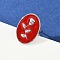 Oval with Rose Pattern 304 Stainless Steel Enamel Finger Rings for Women, Stainless Steel Color, Red, Oval: 25.5x18.5mm, Inner Diameter: 17mm