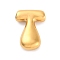 304 Stainless Steel Pendants, Letter Charm, Ion Plating(IP), Real 18K Gold Plated, Letter T, 22x15x6.5mm, Hole: 3.5x2.2mm