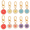 10Pcs 5 Styles Daisy Alloy Enamel Pendant Decoration, with Alloy Lobster Claw Clasps, Mixed Color, 60mm, 2pcs/style