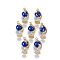 Light Gold Plated Alloy Enamel Pendants, Rotatable, Cadmium Free & Lead Free, 3D Tellurion, Dark Blue, 22x10.5x8.5mm, Hole: 1.5mm