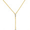 Brass Micro Pave Clear Cubic Zirconia Tassel Lariat Y Necklaces for Women, Golden, 15.75 inch(40cm)