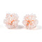 Resin Beads, Round with Flower, with Polymer Clay & Rhinestone, Light Salmon, 22~26mm, Hole: 2~2.5mm