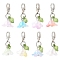8Pcs 8 Colors Flower Acrylic Pendant Decorations, with Alloy Lobster Claw Clasps, Mixed Color, 27mm, 1pc/color