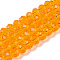 Glass Beads Strands, Faceted, Rondelle, Dark Orange, 8x6mm, Hole: 1mm, about 60~62pcs/strand, 39~40cm