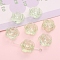 24Pcs Transparent Acrylic Beads, Rose, Honeydew, 18mm, Hole: 1mm