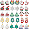 60pcs 15 styles Christmas Theme Alloy Enamel Pendants, Mixed Shapes, 17~30.5x13.5~60x1~2.5mm, Hole: 1.4~1.8mm, 4pcs/style