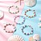 Dyed Synthetic Turquoise & ABS Plastic Imitation Pearl Beaded Braided Bead Bracelets for Women, Starfish, with Nylon Adjustable Thread, Mixed Color, Inner Diameter: 2~3-3/8 inch(5.1~8.5cm)