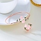 Rose Alloy Enamel Cuff Bangle & Cuff Rings Sets, Rose Gold, Inner Diameter: 67mm & 17mm