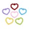 Spray Painted Alloy Pendants, Heart, Cadmium Free & Nickel Free & Lead Free, Mixed Color, 45x49x3mm, Hole: 1.8mm