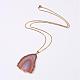 Natural & Dyed Agate Pendant Necklaces NJEW-JN01776-2