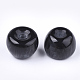 樹脂ビーズ  天然石風  片穴  りんご  ブラック  21x15.5~16mm  半分穴：3.5mm X-RESI-S377-16A-2