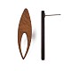 Walnut Wood Horse Eye Stud Earrings with 304 Stainless Steel Pin for Women EJEW-N017-009-4