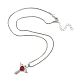 Fée zircone cubique avec collier pendentif coeur avec chaînes de boîte NJEW-C004-01E-2